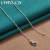 URMYLADY 925 Sterling Silver LOVE Heart Pendant Necklace For Women Wedding Party Fashion Charm Jewelry