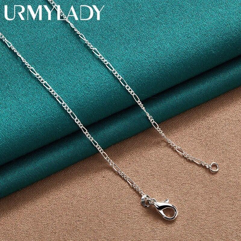 URMYLADY 925 Sterling Silver LOVE Heart Pendant Necklace For Women Wedding Party Fashion Charm Jewelry