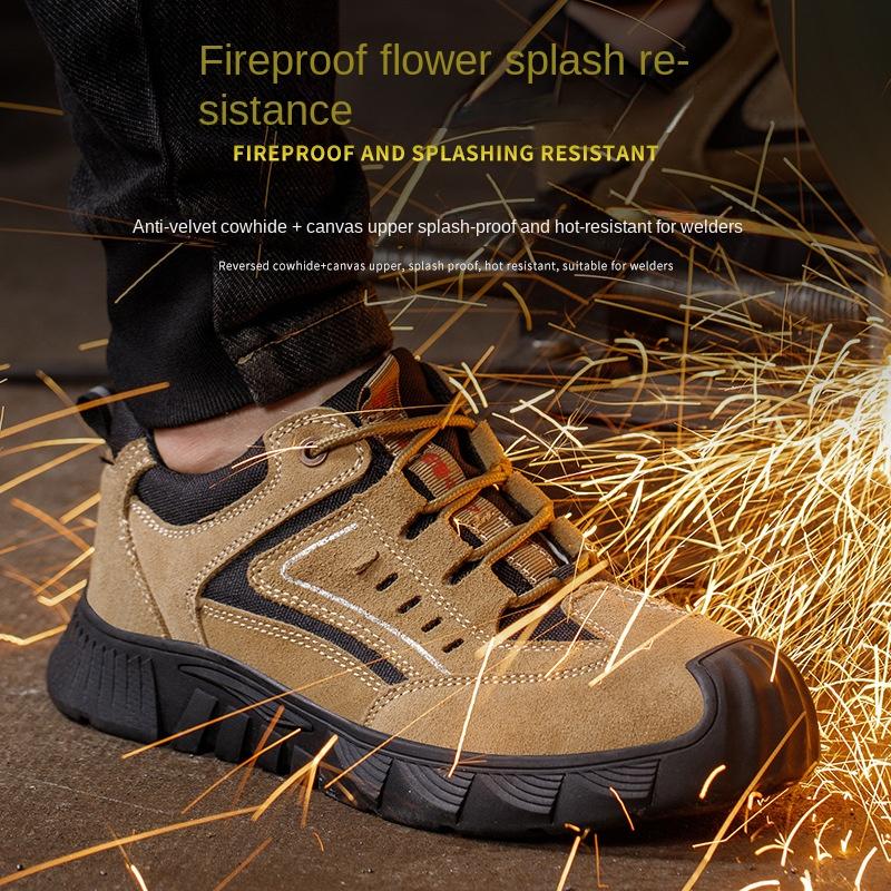 Labor Insurance Shoes Welder Work Shoes Wear-resistant, Smash-proof and Stab-proof Soft Sole Lightweight Safety Work Shoes