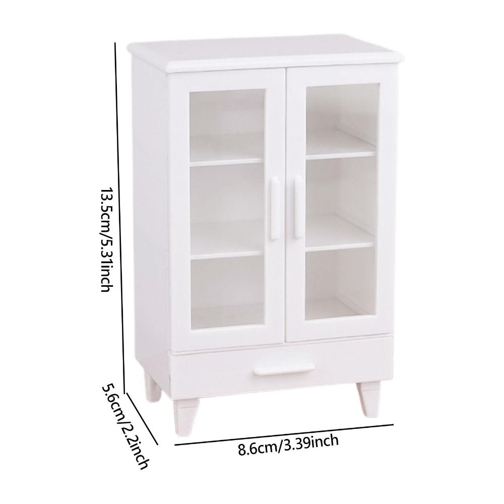 Mini Furniture Dollhouse Cupboard Pretend Play Doll Display Cabinet  Doll House Accessories