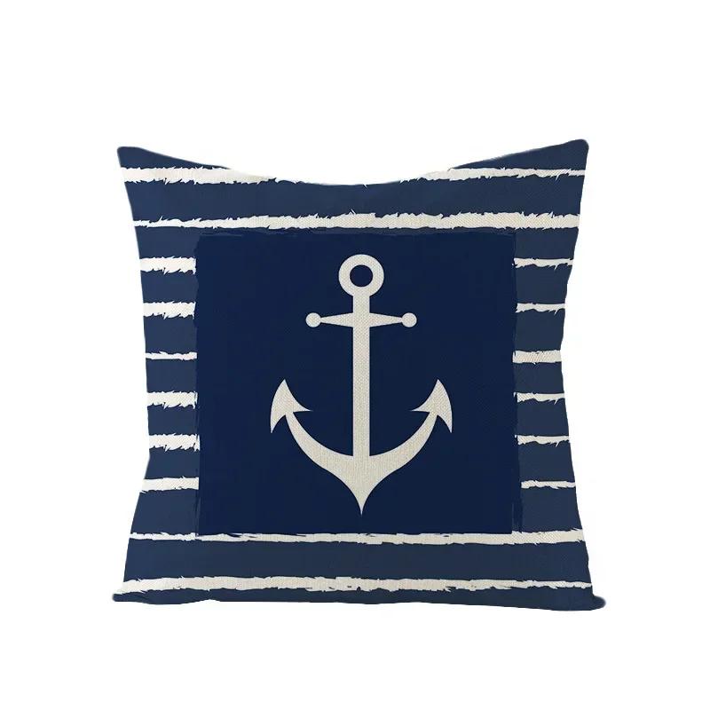 Dekorative Kissenbezüge für Sofas x Zoll Marineblau Kissenbezug Anker-Aufdruck Kissenbezug Outdoor Heimdekoration Kissenbezüge