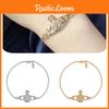 Women's Brass Gold Plated Vintage Empress Bracelet Adjustable Chain With Full Diamonds Stylish And Chic