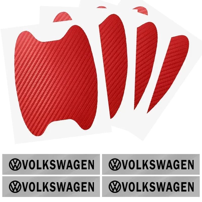 For Volkswagen VW 8Pcs Car Door Sticker Auto Handle Anti Scratch Protection Film Car Styling For Volkswagen Scirocco POLO Tiguan