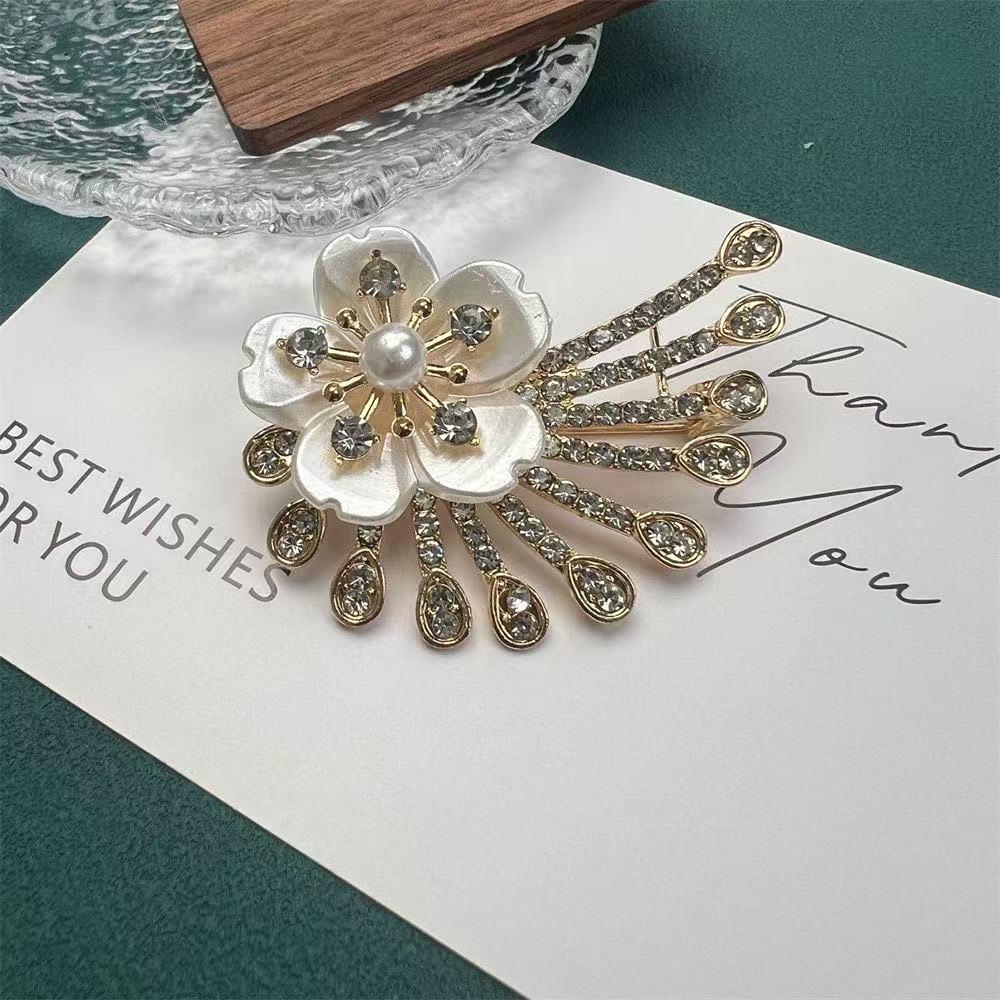 Elegant Rhinestone Plum Blossom Brooch - Versatile Ornament Accessory
