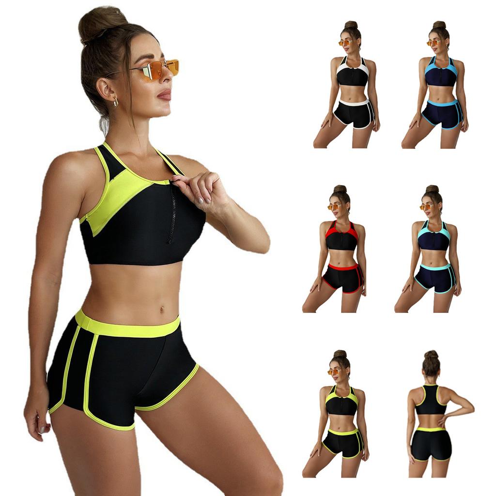European and American Sexy Split Swimwear Fashion Sports Bikini Slim Beach Women Swimsuit