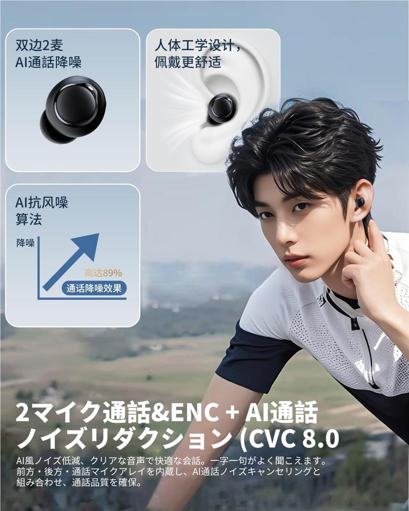 Bluetooth Wireless Earbuds with Two Silicone AI Smart ENC IPX7 Up To 70 Hours of 2025 Latest Bluetooth Earbuds with Karuna HIFI Sound Low Instant for