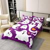 Black Cat Duvet Cover Halloween Witch Hat Comforter Gothic Spider Bedding Set for Kids Teens Halloween Decor