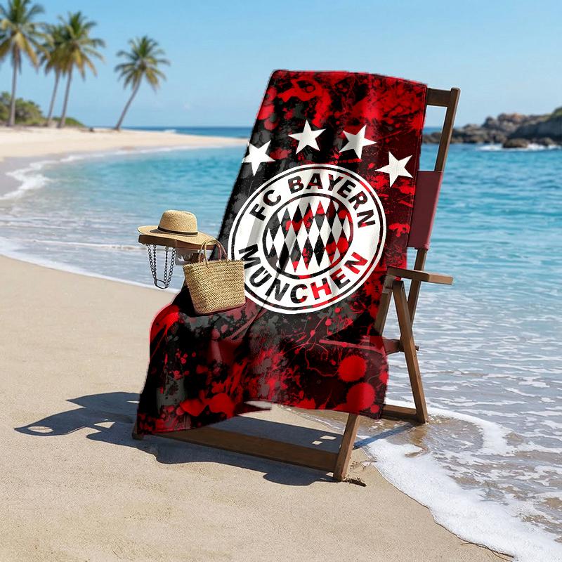 Bayern Football Fashion Beach Towel: Ideal for Summer Adventures Soft, absorbent and quick drying suitable for swimming and bathing