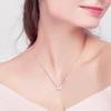 Trendige dunkelblaue Rubik's Cube Sterling Silber Halskette für Damen - Eleganter Schlüsselbeinanhänger, Perfektes Weihnachtsgeschenk für Freundin