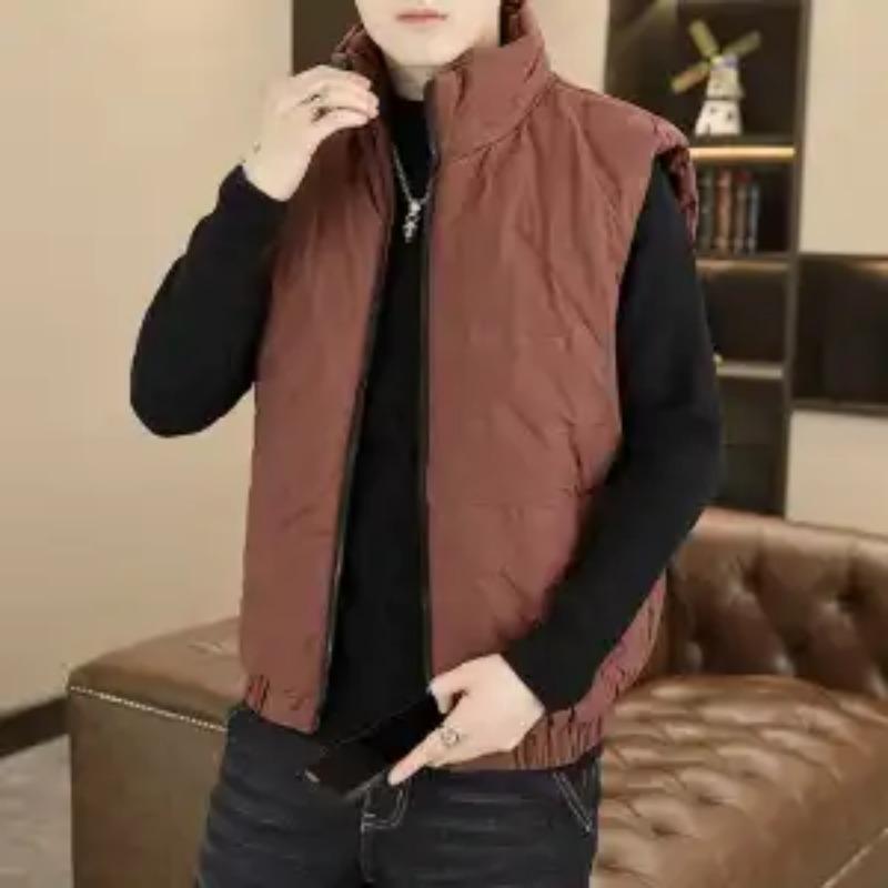

Winter Down Cotton Lamb Velvet Vest Plus Velvet Cotton Vest Men Stand Collar M красный