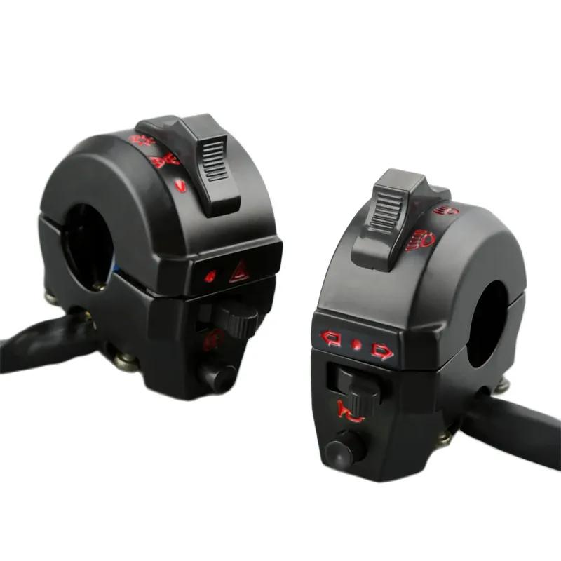 7/8" 22mm Motorcycle Motorbike ATV Handlebar Left Right Side Control Switch High/Low Beam Light Turn Signal Horn Switch Parts