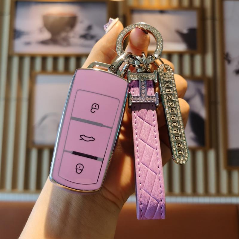 Volkswagen CC Women's Key Case for Magotan B7 - Elegant, Smart Key Shell with Buckle