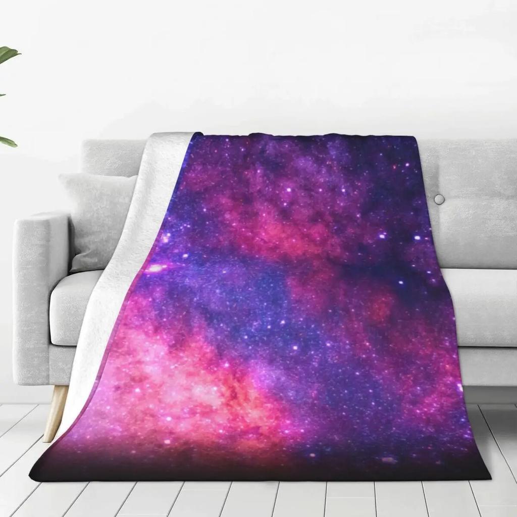 Galaxy Sky Print Flannel Blankets Quality Super Soft Colorful Milky Way Bedding Throws Travel Office Couch Bed Novelty Bedspread