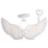 [FTXJEHG] Angel Wings Cosplay, Artificial Feather Headband, Costume, Angel, Magic Wand, Halloween, Angel Cosplay Outfit, Accessories, Props,