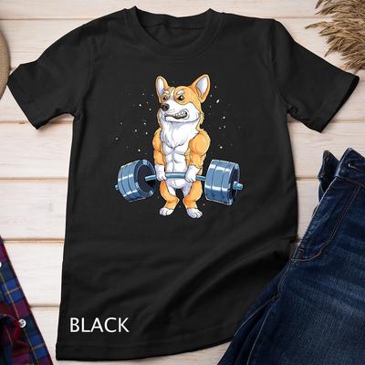 Corgi Gewichtheben Lustig Kreuzheben Männer Fitnessstudio Training Unisex T-Shirt