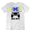 Gamer Since Birth T-Shirt Geborener Gamer T-Shirt Neuheit Slogan Nerd Tee