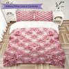 Pink Bow Pattern Bedding Uilt Set Uilt Cover Pillowcase Home Decoration Birthday Gift (1 * Duvet Cover + 2 * Pillowcase  Without Core)29