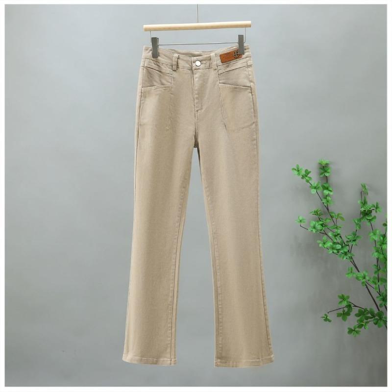 

Women s High-Waist Flared Pants Slim Fit Casual Long Trousers S коричневий