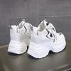 Fashion 10CM Women Casual Leather Mesh Shoes New Autumn Breathable Chunky Sneakers Street Height Increased Shoes Thick Platform Sneakers