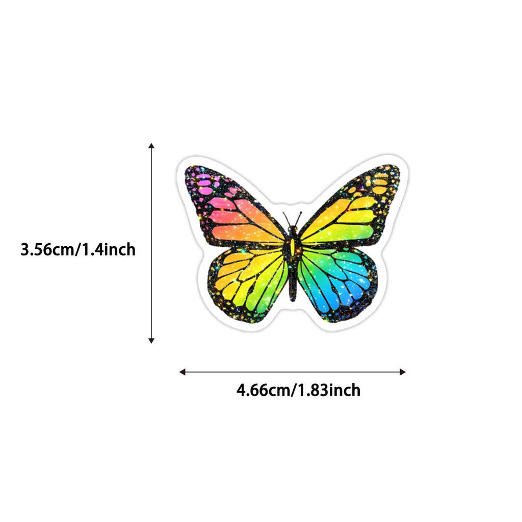 54 Colorful Butterfly Cartoon Graffiti Stickers - PVC DIY Stationery & Suitcase Decorations.