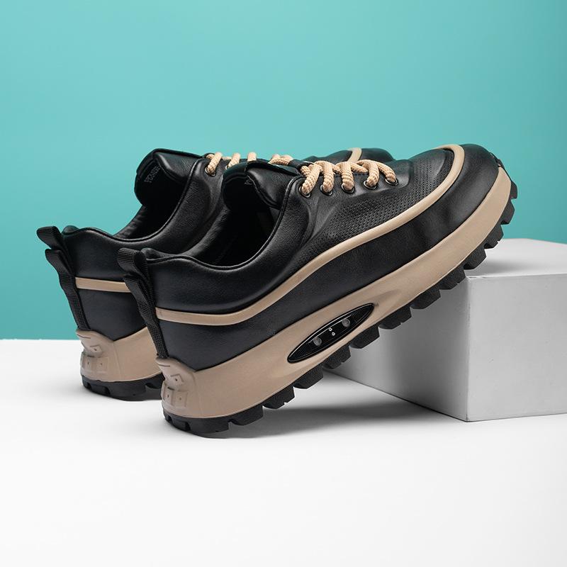 2025 Direktlieferung Europäische Station Herrenschuhe Herbst neu Luftpolster vielseitige Freizeitsportschuhe erhöhte Plateauschuhe Lederschuhe