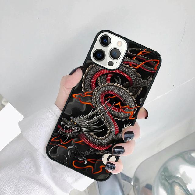 Ancient Japanese Dragon Phone Case Cover For iPhone 17 Air 15 Pro MAX 16 Plus 14 12 11 13 Coque
