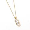 Yingtai Stainless Steel Women's Necklace with Imitation Pearl and 18k Gold Vacuum Plating