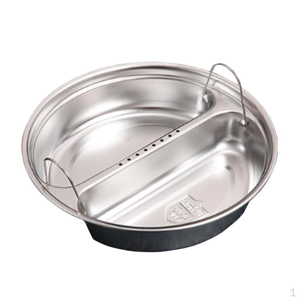 Divided Food Steamer Tray Cooker Pot Kitchen Utensils Double Handles Holder