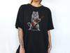 Siberian Cat Rock Comfort Colors T-Shirt - Cat Playing Guitar Shirt - Siberian Cat Mom Gift Tee - Cat Dad Tee - Rocker Cat Gift