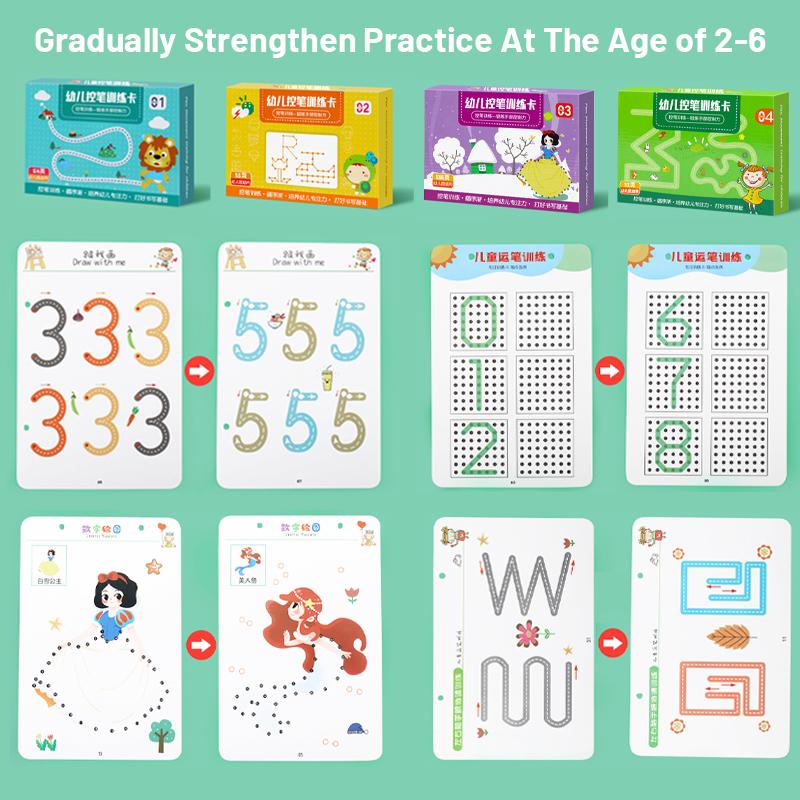 Magical Tracing Workbook Develop Brain Educational Montessori Books for Children Pen Control Training Reusable Calligraphy Copybook For Kids