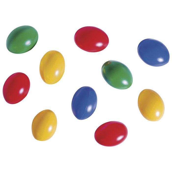 Oeufs en plastique 6cm Assortiment 10 pièces