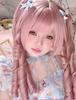 Lolita Wig with Vertical Rolls and Featuring Fluffy Curls and a Includes a Net for Added Heat Resistance and Perfect for Everyday or Everyday Pink