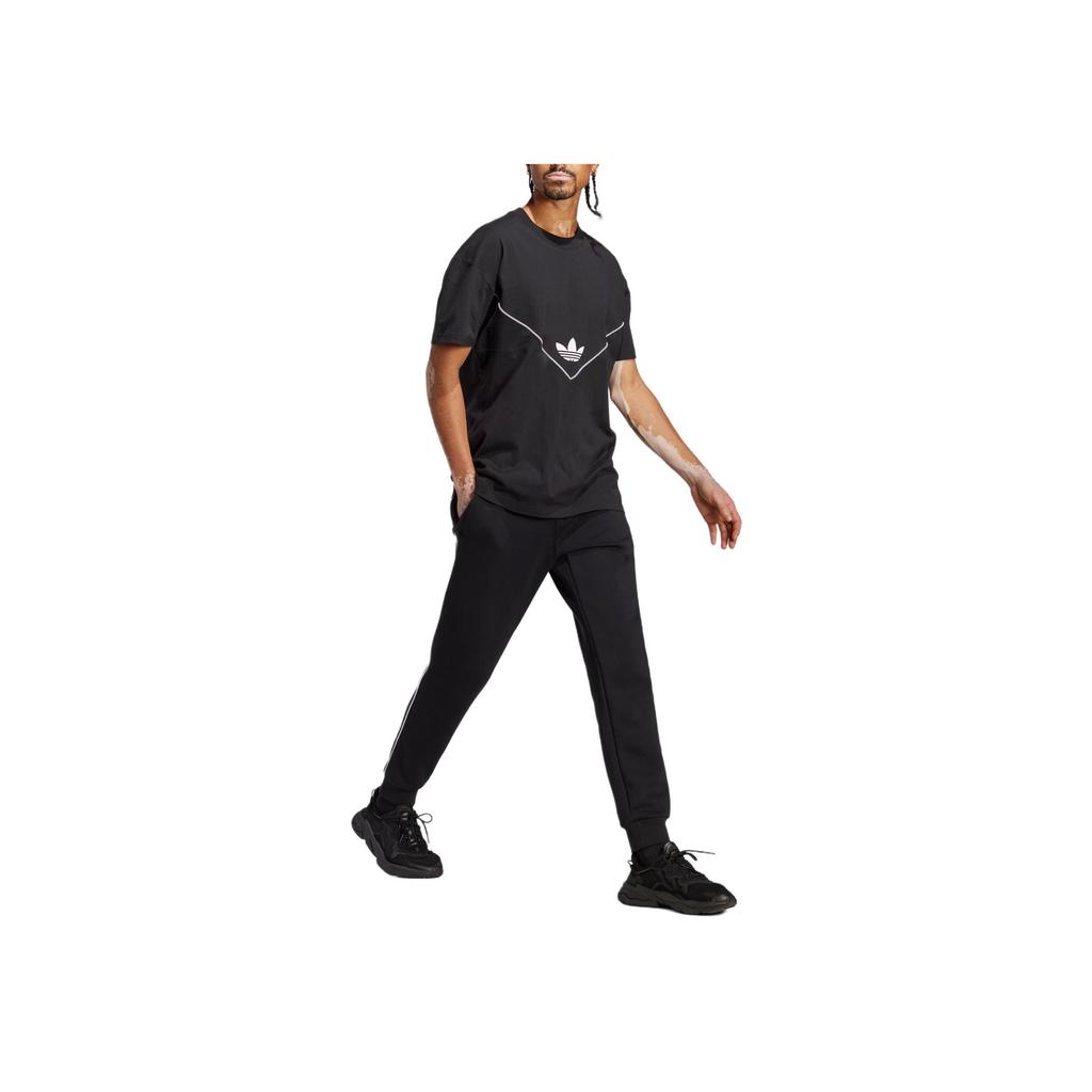 Adidas Originals Seasonal Archive C Pants Solid Logo Print Elastic Waist Cuffed Knit Sports Pants Men Bottoms Black HR5337