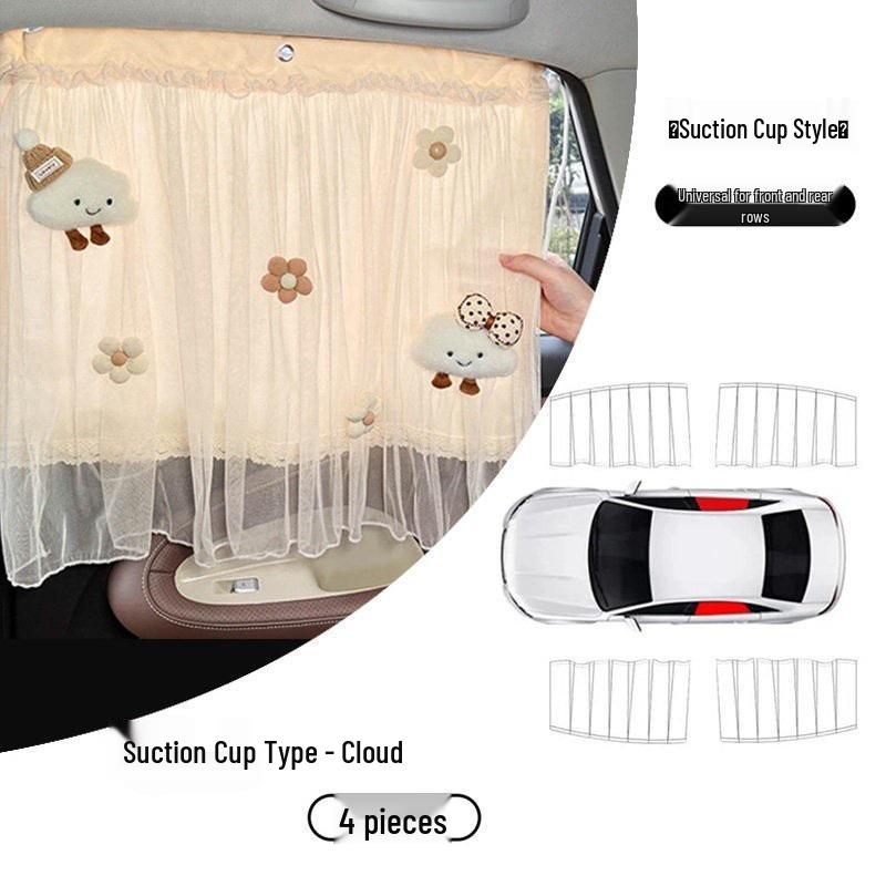 Car Window Sun Shade Privacy Curtains for Front and Rear - Protects Interior & Aids Baby Sleep
