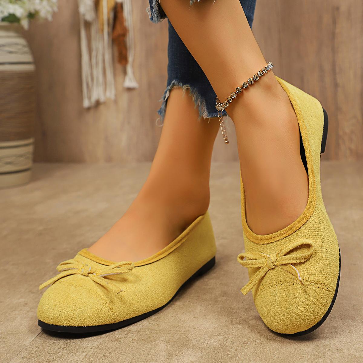 

Женские туфли в стиле ретро с круглым носком, красные замшевые повседневные туфли на плоской подошве, модные элегантные туфли-балетки на плоской подошве с неглубокой подошвой 43 жёлтый