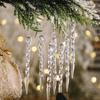 12 PIÈCES Fournitures de célébration de Noël pendentif glaçon transparent décoration d'arbre de Noël pendentif fil ornements d'arbre