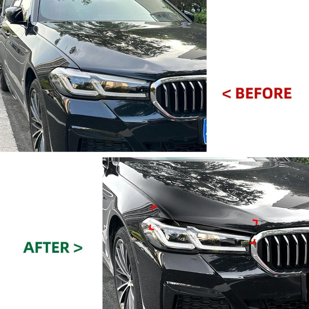 Pair HeadLight Guards For BMW 5 Series G30 G31 2025-2025 LCI Car Front Headlight Eyebrow Sticker Modification Protection