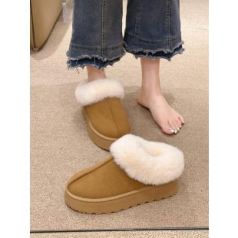 Thick-soled Fur Integrated Warm Snow Boots Women's Shoes New Autumn and Winter Piled Thickened Fluffy Shoes Cotton Shoes