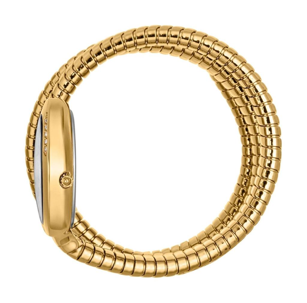 Roberto Cavalli Glam Evo 5 Silver Dial Gold Steel Strap Watch for Women JC1L228M0035