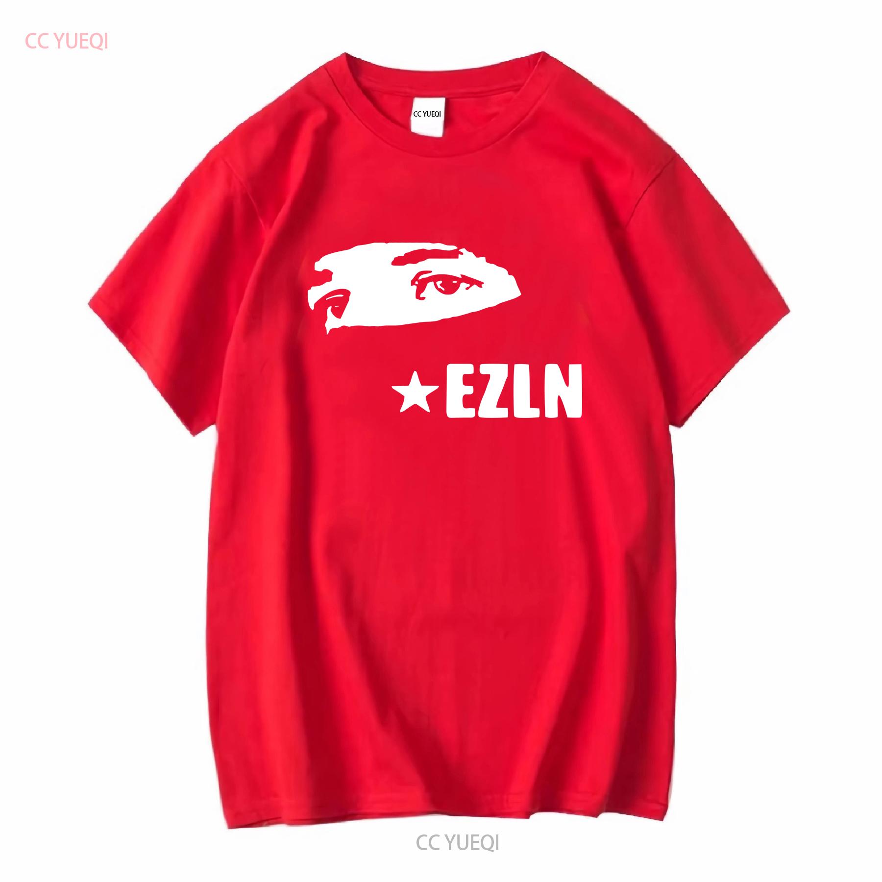 EZLN Zapatista Star Face T shirt Guerilla Freedom Fighter long or short sleeves vintage Washed Versatile streetwear fashion S