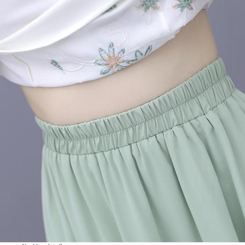 Vară stil chinezesc femei îmbunătățite Cheongsam două piese top fuste seturi de artă broderie