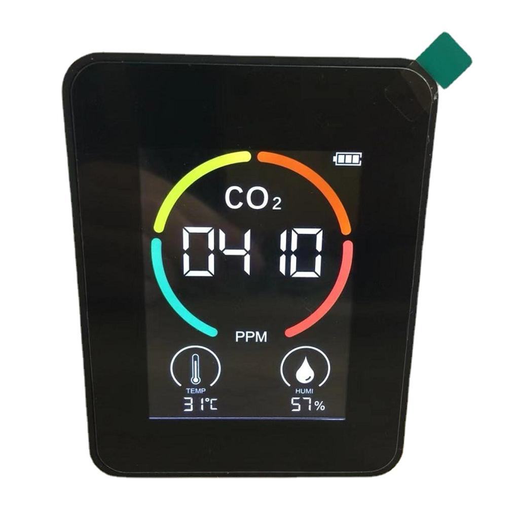 Digitales CO2-Messgerät, Luftqualitätsmonitore, 1200 mAh, mit Temperatur- und Feuchtigkeitssensor für den Bürogebrauch, genaue Luftanalyse