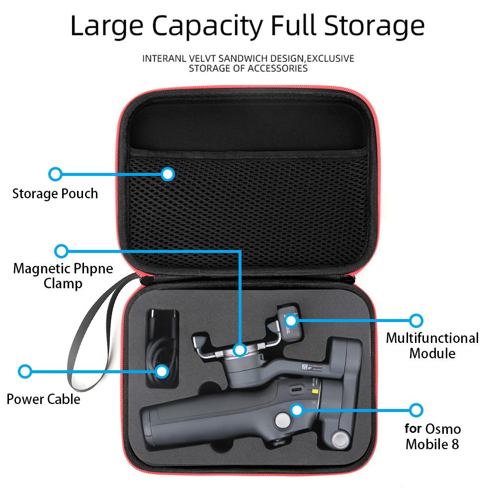 For DJI OM 8 Travel Carrying Case Portable Organizer Storage Case For DJI Osmo Mobile 8 Handheld Gimbal Accessories