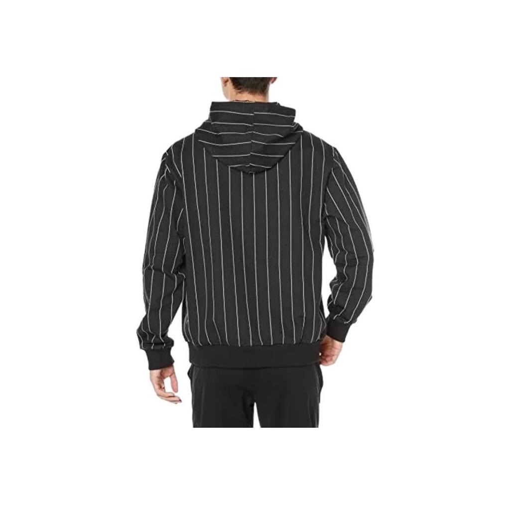 Adidas Logo Print Striped Hoodie Men Tops Black IB8381