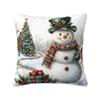 Christmas Snowman Pillow Case Cushion Cover Square Graphic Pillow Cover Kawaii Pillowcases For Sofa Home Decorative