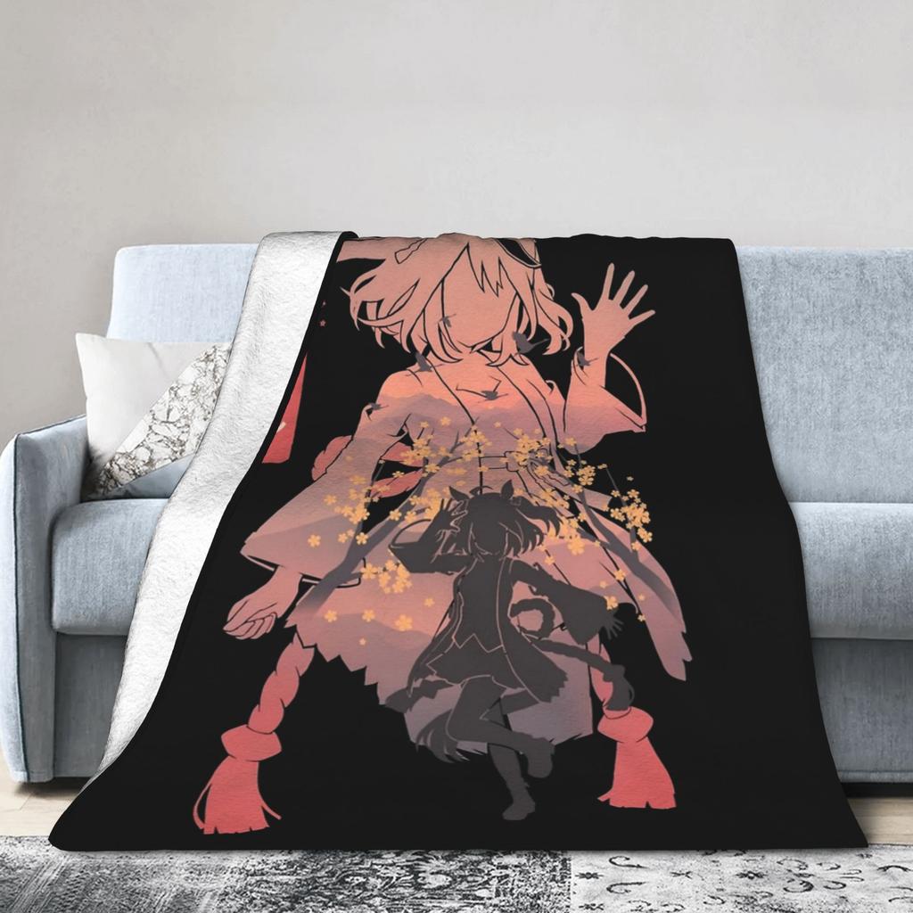 Kitasan Black Uma Musume Anime Blankets Coral Fleece Plush Autumn/Winter Soft Throw Blanket for Bedding Outdoor Bedspreads