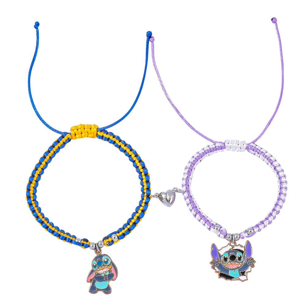 Stitch Bransoletka Przyjaźni Kreskówkowa Elastyczna z Zapięciem ze Stopu Cynku Dla Par