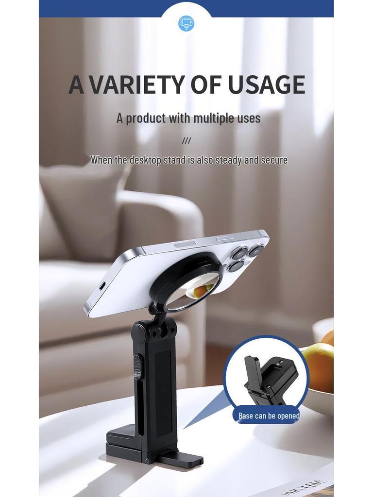 Portable Foldable Travel Phone Holder with Mirror for Airplane & Train