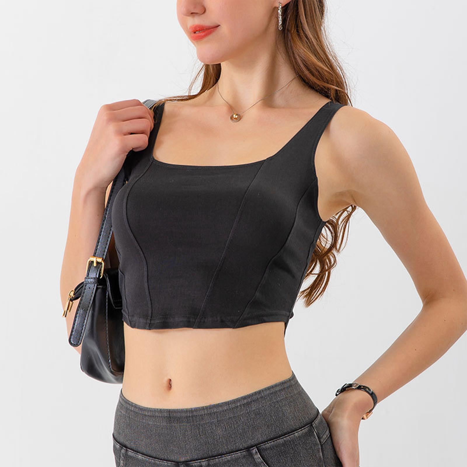 

Женский спортивный жилет для йоги U-образный эластичный спортивный жилет для нижнего белья XL чёрный