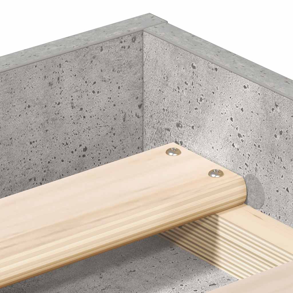 Vidaxl Bed Frame, Concrete Grey, 150X200 Cm, King Size